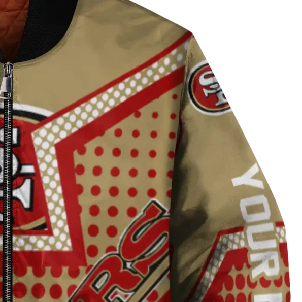 personalized san francisco 49ers star burst red bomber jacket premium grade