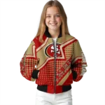 personalized san francisco 49ers star burst red bomber jacket best selling