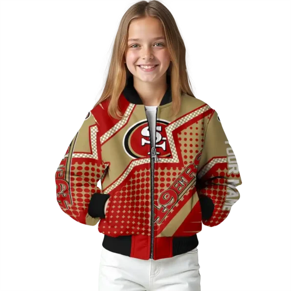personalized san francisco 49ers star burst red bomber jacket top rated