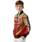 personalized san francisco 49ers star burst red bomber jacket best selling
