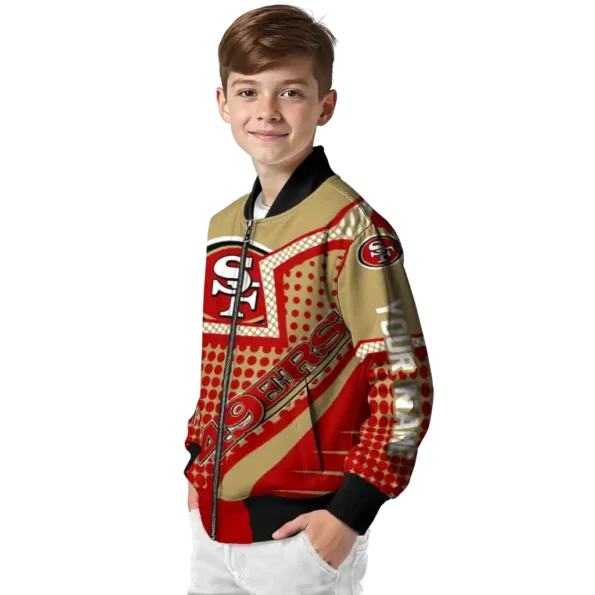 personalized san francisco 49ers star burst red bomber jacket trendy