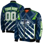 personalized seattle seahawks chevron angles blue bomber jacket best selling