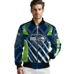 personalized seattle seahawks chevron angles blue bomber jacket best selling