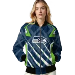 personalized seattle seahawks chevron angles blue bomber jacket best selling