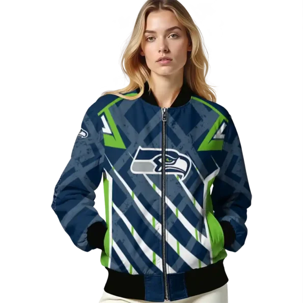 personalized seattle seahawks chevron angles blue bomber jacket latest model
