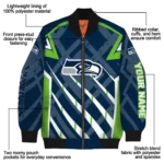 personalized seattle seahawks chevron angles blue bomber jacket best selling