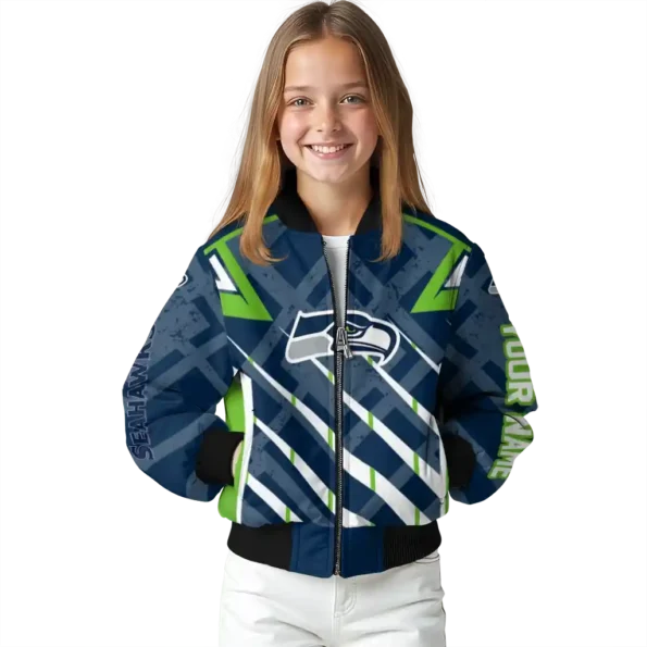 personalized seattle seahawks chevron angles blue bomber jacket top rated