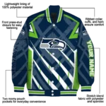personalized seattle seahawks chevron angles blue varsity jacket best selling