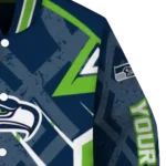 personalized seattle seahawks chevron angles blue varsity jacket best selling