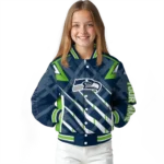 personalized seattle seahawks chevron angles blue varsity jacket best selling