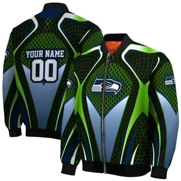 personalized seattle seahawks mesh chest green crocs black bomber jacket fashion forward