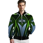 personalized seattle seahawks mesh chest green crocs black bomber jacket best selling