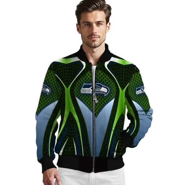 personalized seattle seahawks mesh chest green crocs black bomber jacket high quality