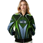 personalized seattle seahawks mesh chest green crocs black bomber jacket best selling