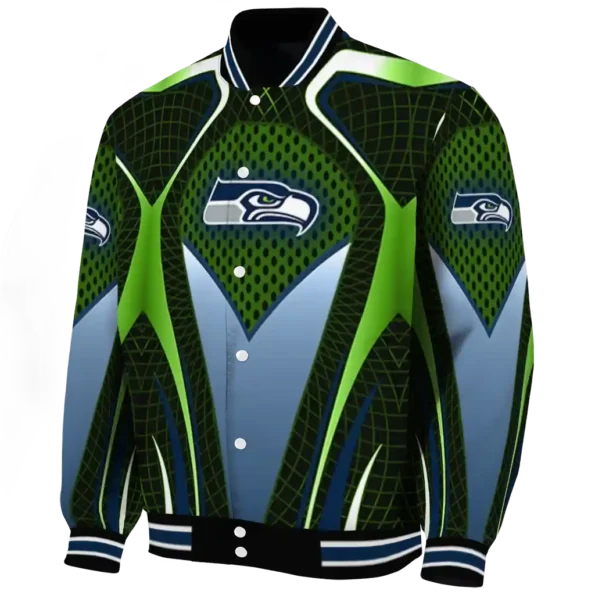 personalized seattle seahawks mesh chest green crocs black varsity jacket best selling
