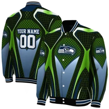 personalized seattle seahawks mesh chest green crocs black varsity jacket fashion forward