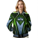 personalized seattle seahawks mesh chest green crocs black varsity jacket best selling