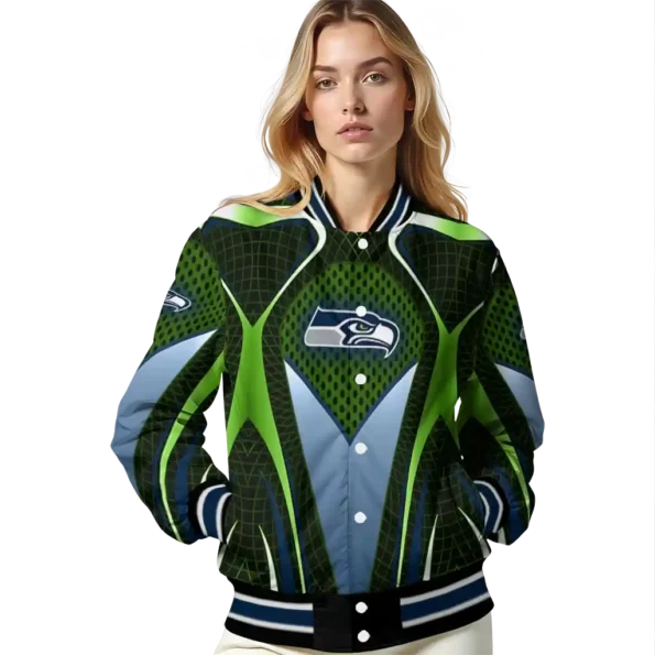 personalized seattle seahawks mesh chest green crocs black varsity jacket latest model