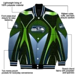 personalized seattle seahawks mesh chest green crocs black varsity jacket best selling