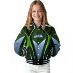personalized seattle seahawks mesh chest green crocs black varsity jacket best selling