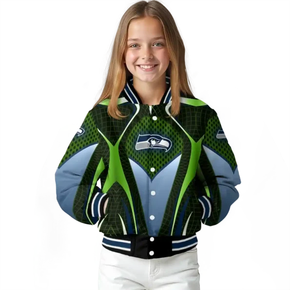 personalized seattle seahawks mesh chest green crocs black varsity jacket top rated