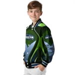personalized seattle seahawks mesh chest green crocs black varsity jacket best selling