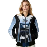 personalized seattle seahawks mesh effect blue black bomber jacket best selling