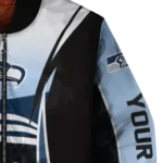 personalized seattle seahawks mesh effect blue black bomber jacket best selling