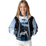 personalized seattle seahawks mesh effect blue black varsity jacket best selling