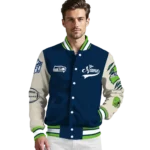 personalized seattle seahawks razorback outline blue nude varsity jacket best selling