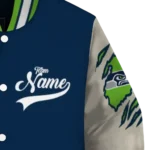 personalized seattle seahawks razorback outline blue nude varsity jacket best selling
