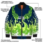 personalized seattle seahawks winged blaze blue white bomber jacket best selling