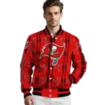 personalized tampa bay buccaneers bolt stripe red varsity jacket best selling