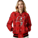 personalized tampa bay buccaneers bolt stripe red varsity jacket best selling