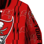 personalized tampa bay buccaneers bolt stripe red varsity jacket best selling