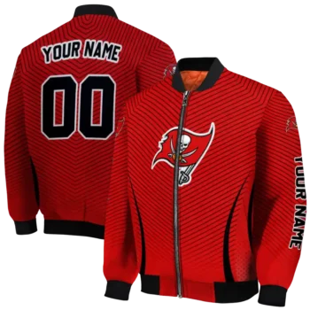 personalized tampa bay buccaneers chevron arrow red bomber jacket fashion forward