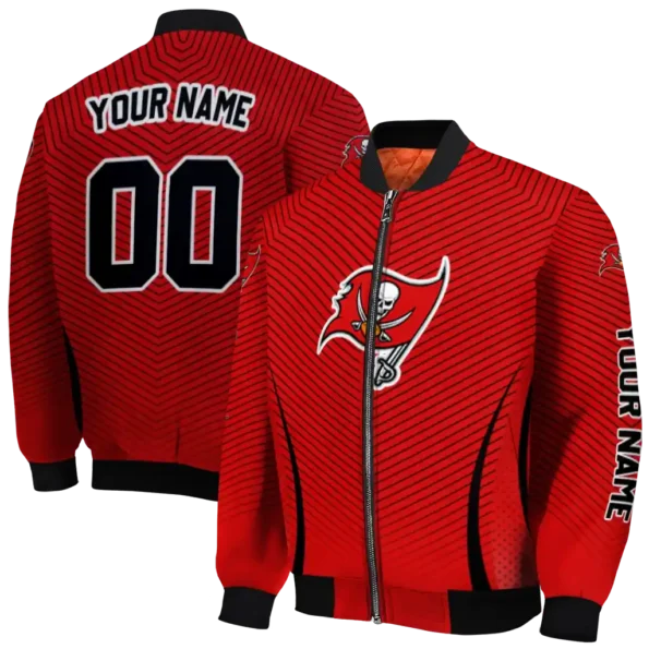 personalized tampa bay buccaneers chevron arrow red bomber jacket fashion forward