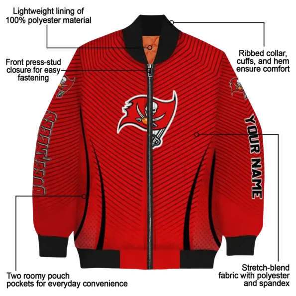 personalized tampa bay buccaneers chevron arrow red bomber jacket new arrival