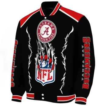 personalized tampa bay buccaneers claw blood red black varsity jacket best selling