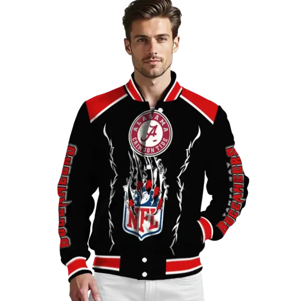 personalized tampa bay buccaneers claw blood red black varsity jacket high quality