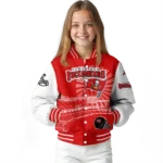 personalized tampa bay buccaneers ferris arena red white varsity jacket best selling