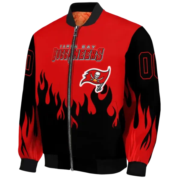 personalized tampa bay buccaneers flame border red black bomber jacket best selling