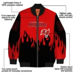 personalized tampa bay buccaneers flame border red black bomber jacket best selling