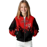 personalized tampa bay buccaneers flame border red black bomber jacket best selling