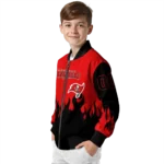 personalized tampa bay buccaneers flame border red black bomber jacket best selling