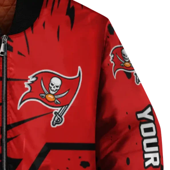 personalized tampa bay buccaneers hexagon cluster red black bomber jacket premium grade
