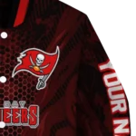 personalized tampa bay buccaneers hexagon mesh red black varsity jacket best selling