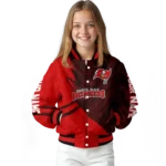 personalized tampa bay buccaneers hexagon mesh red black varsity jacket best selling