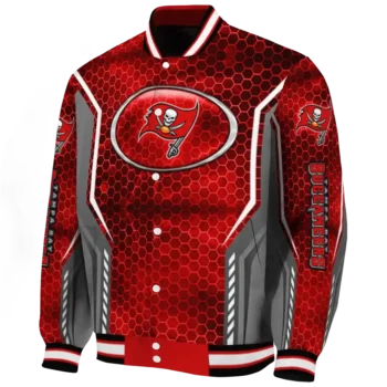 personalized tampa bay buccaneers power plate red varsity jacket best selling