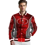 personalized tampa bay buccaneers power plate red varsity jacket best selling